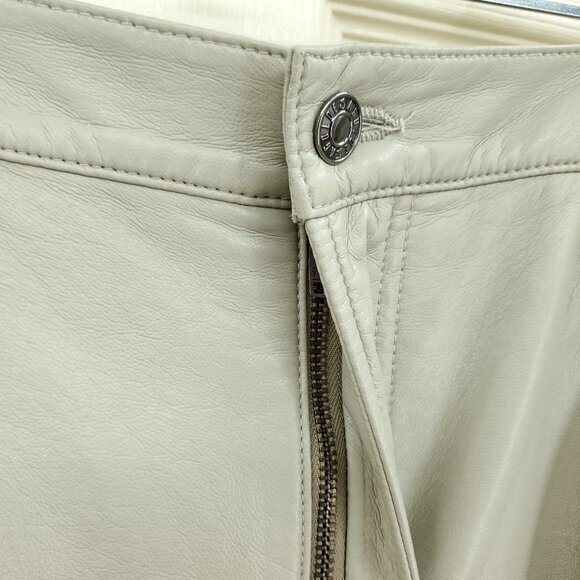 Agolde Minka Cargo Recycled Leather Wide Leg Pants 32 Toast (Tan/Gray/Taupe) - Picture 6 of 16